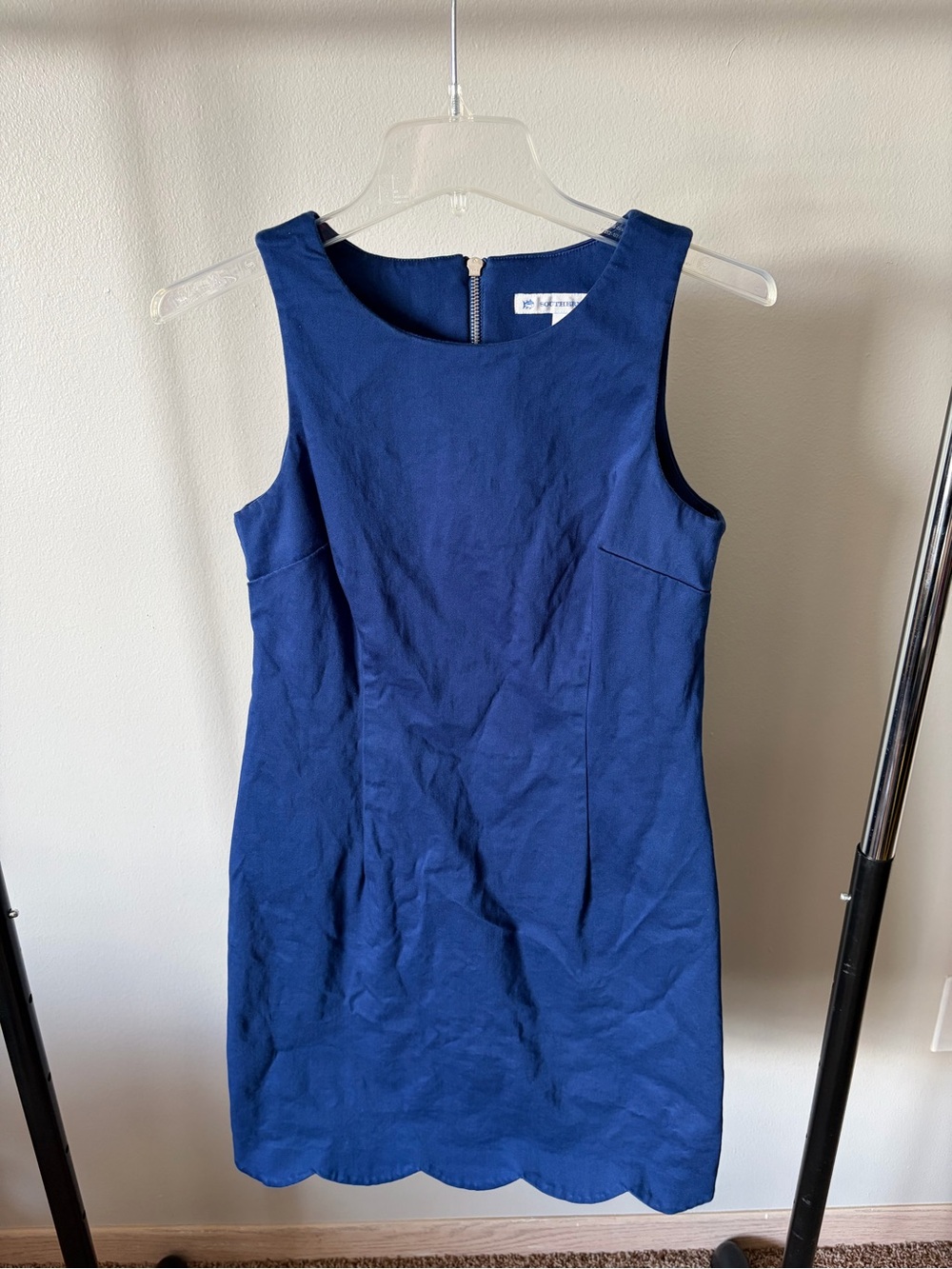 Southern Tide Sleeveless Scallop-Hem Shift Dress - Blue